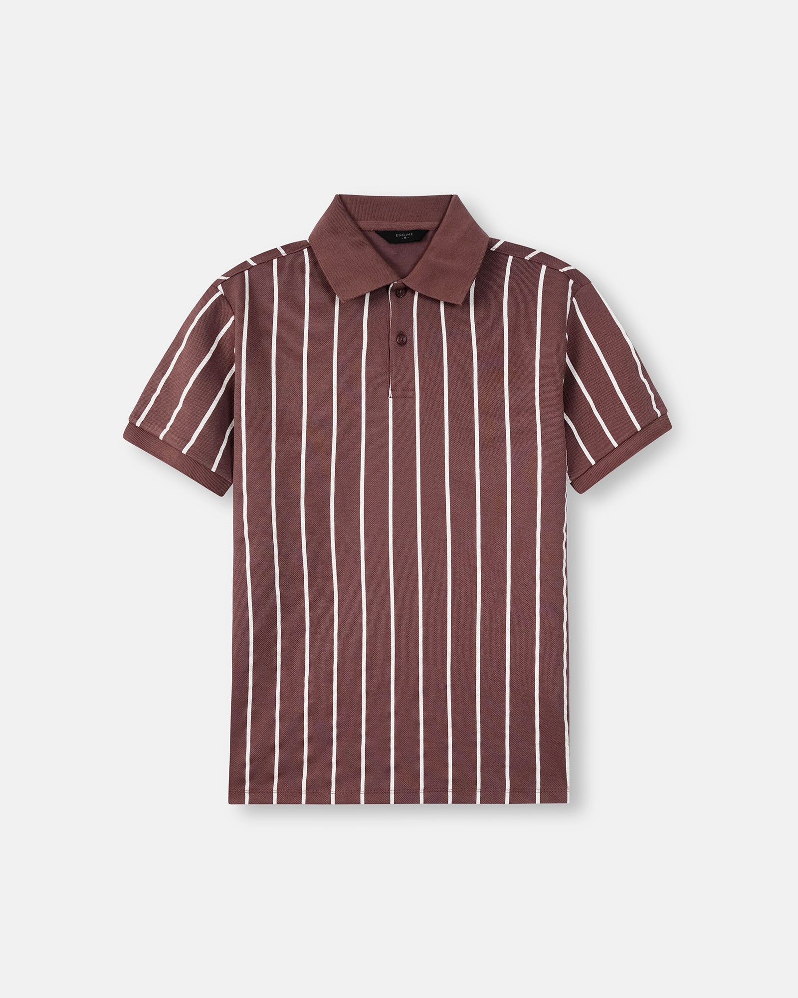 Men’s Stripe Crew Neck Polo Shirt