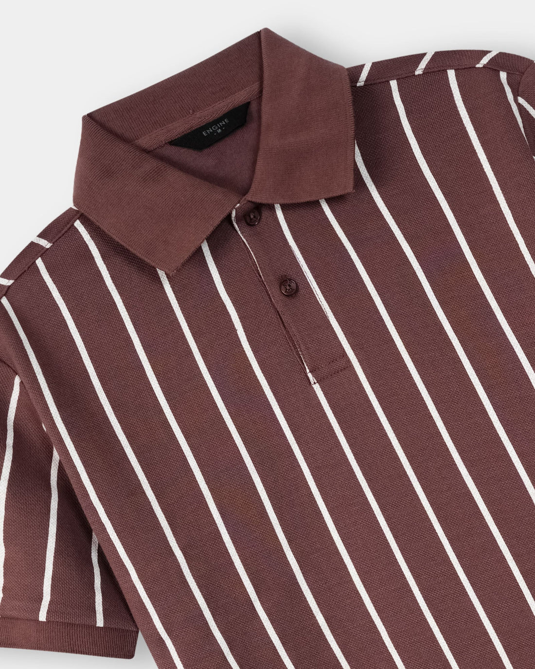 Men’s Stripe Crew Neck Polo Shirt
